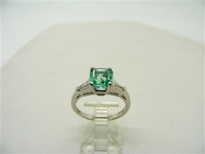 Vintage Platinum Colombian Emerald Engagement (May birthstone)