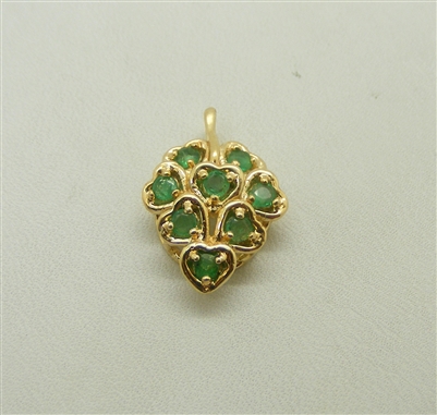 leaf with hearts and emeralds