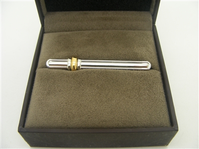 Alfred Dunhill sterling silver with 18k (750) gold tie clip