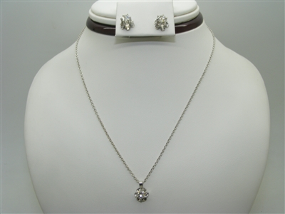 Diamond earring and pendant set