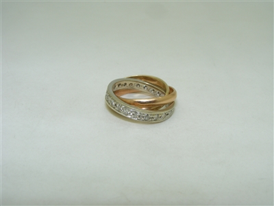 Multi tone gold trinity ring