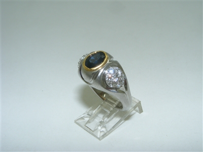 Natural Blue Sapphire Diamond Ring