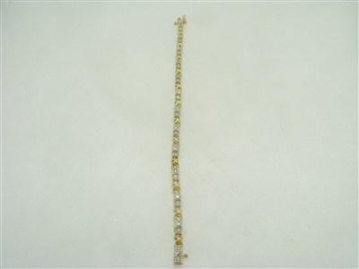 14k yellow gold diamond X bracelet