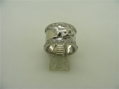 18k white gold diamond seal ring