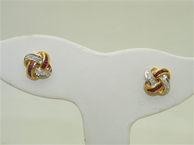 Knot Diamond Ruby earrings