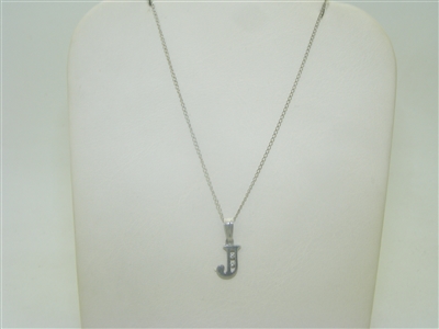 Diamond "J" initial pendant with chain