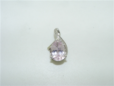 Pink tourmaline pendant with diamonds