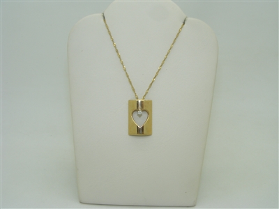 Special open heart necklace with a diamond