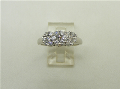 14K White Gold Three Diamond Stone Ring