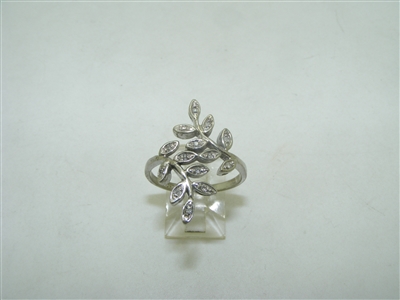 10k white gold branch Diamond ring