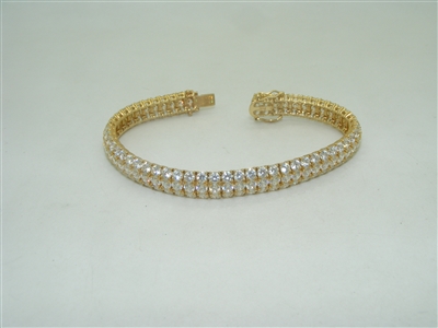14k yellow gold cubic zircon  bracelet