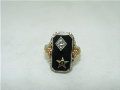 Vintage 1930's Onyx and Diamond Ring