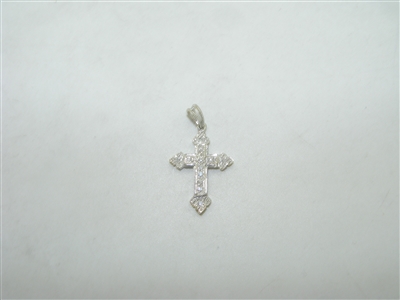 White gold diamond cross pendant