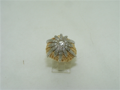 Vintage Multi tone gold diamond ring