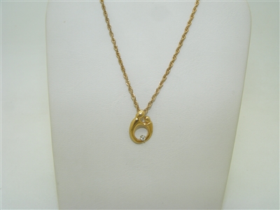A mother and son diamond pendant with chain
