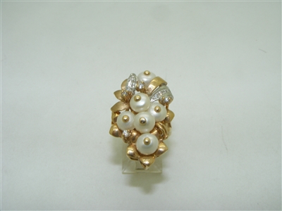 Beautiful designer CZ and pearl ring