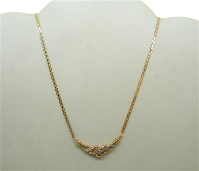 14k Yellow Gold Diamond Bismark Ladies Necklace