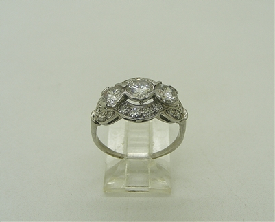 Women Platinum Diamonds Art Deco Ring