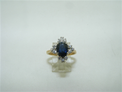 Blue sapphire and diamond cocktail ring