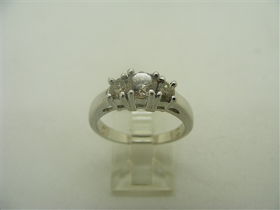 14k white gold 3 diamonds Anniversary ring