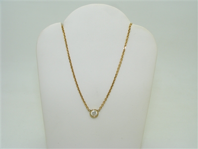 14k yellow gold Single Diamond Necklace