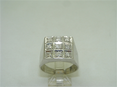 10k white gold men's diamond ring