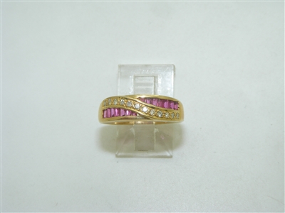 14k yellow gold ruby and diamond ring