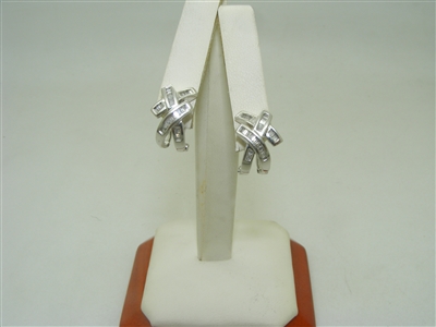 "X" Diamond French Clip Earrings