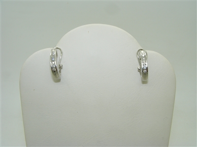 14k white gold diamond hinged earrings