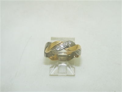 Multi Tone Gold Diamond Ring