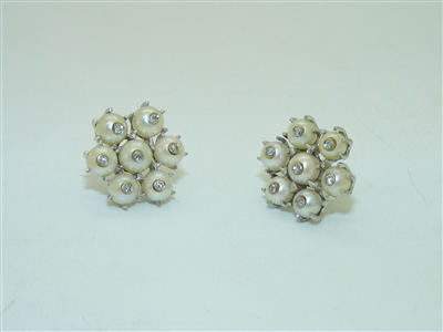 14k White Gold Vintage Pearl Earrings