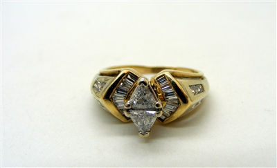 14 K Yellow Gold Diamond  Engagement Ring