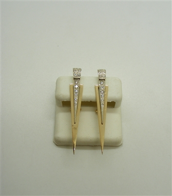 Special Designed 14K Yellow Gold Diamond Earrings