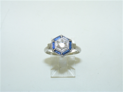 Beautiful Vintage 14k White Gold Sapphire Ring