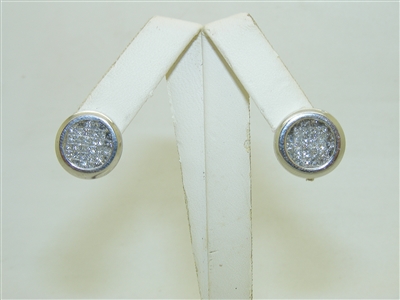14k White Gold Princess Cut Invisible Setting Diamond Earrings