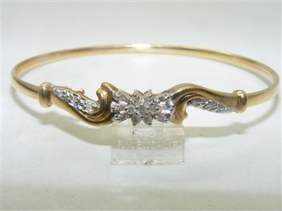 10k Yellow Gold Diamond Bangle Bracelet