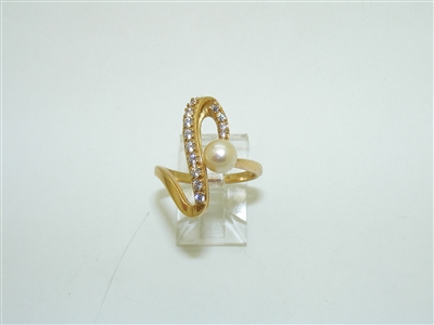 18k Yellow Gold Pearl Designer Ring
