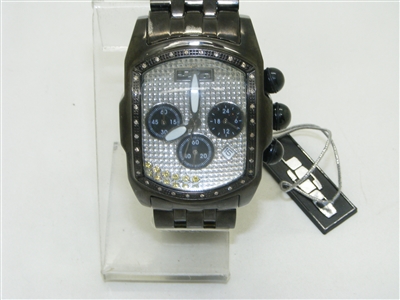 JoJo King Black Stainless steel watch with diamonds