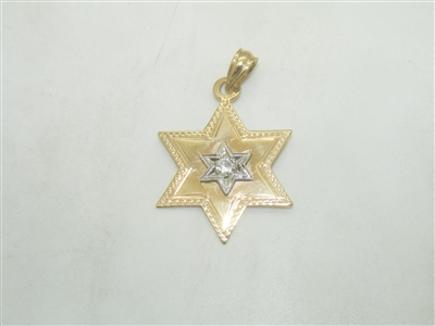 14k yellow gold Six Point Star pendant