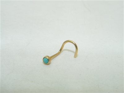 Turquoise Cabochon Nose Piercing