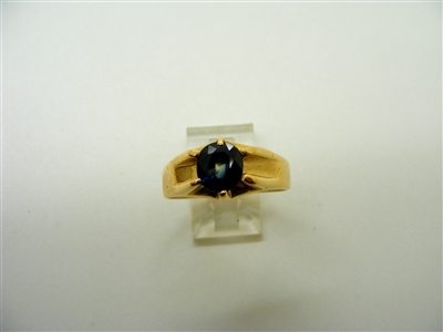 Mens Blue Natural Sapphire Ring