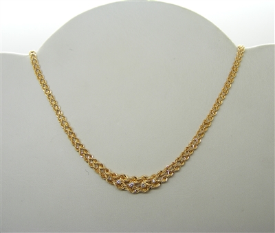 14k Yellow Gold set Diamond Rope Chain and Bracelet