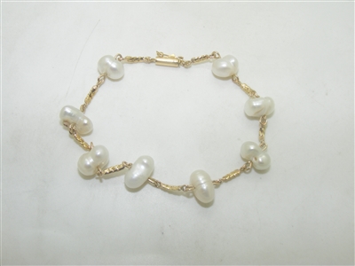 18k Yellow gold Pearl Bracelet