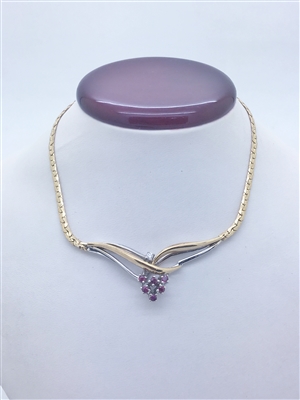 14k Yellow and White Gold Ruby and Diamond Necklace