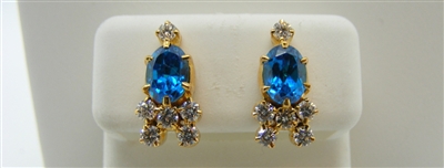 LONDON BLUE TOPAZ DIAMOND EARRINGS (22K YELLOW GOLD)