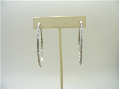 2 Carats 2.2 inches  Hoop Earrings