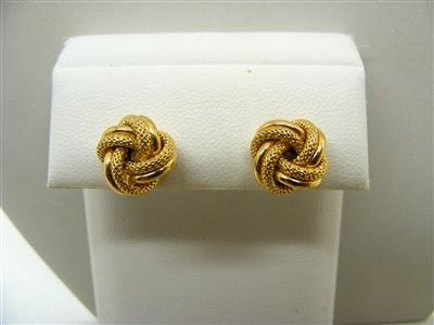 14 K Yellow Gold Knot Earrings