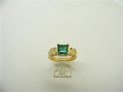 Natural Colombian Emerald Engagement Ring