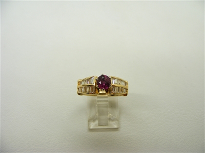 Natural Round Ruby Engagement Ring