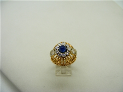 Vintage Blue Sapphire Cabochon Ring